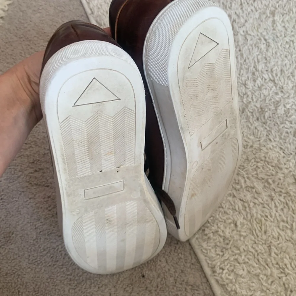 Beckett Simonon Reid golf Sneaker pull on size‎ 13 brown leather distressed